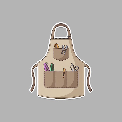 Hairstylist apron sticker - hairstylist,